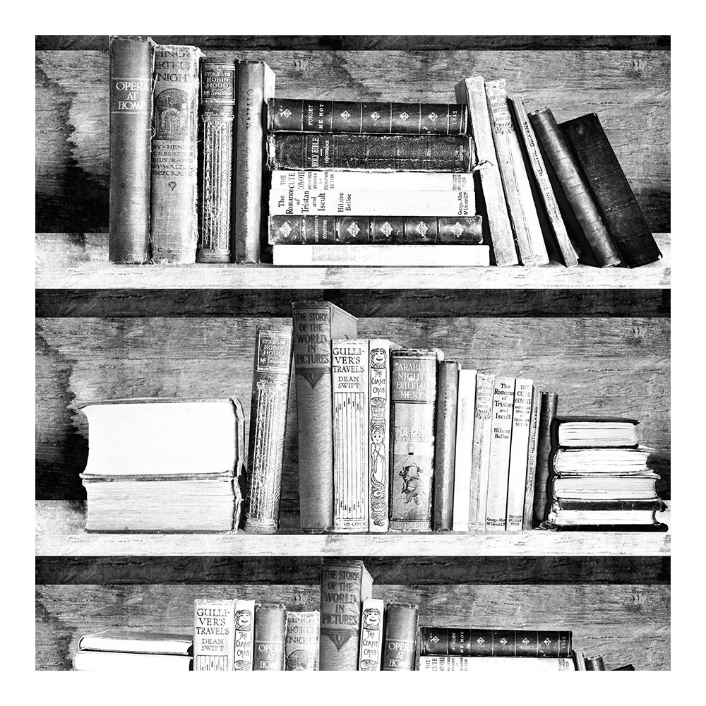 Bookshelf Wallpaper Photocopy Astyle Art Living