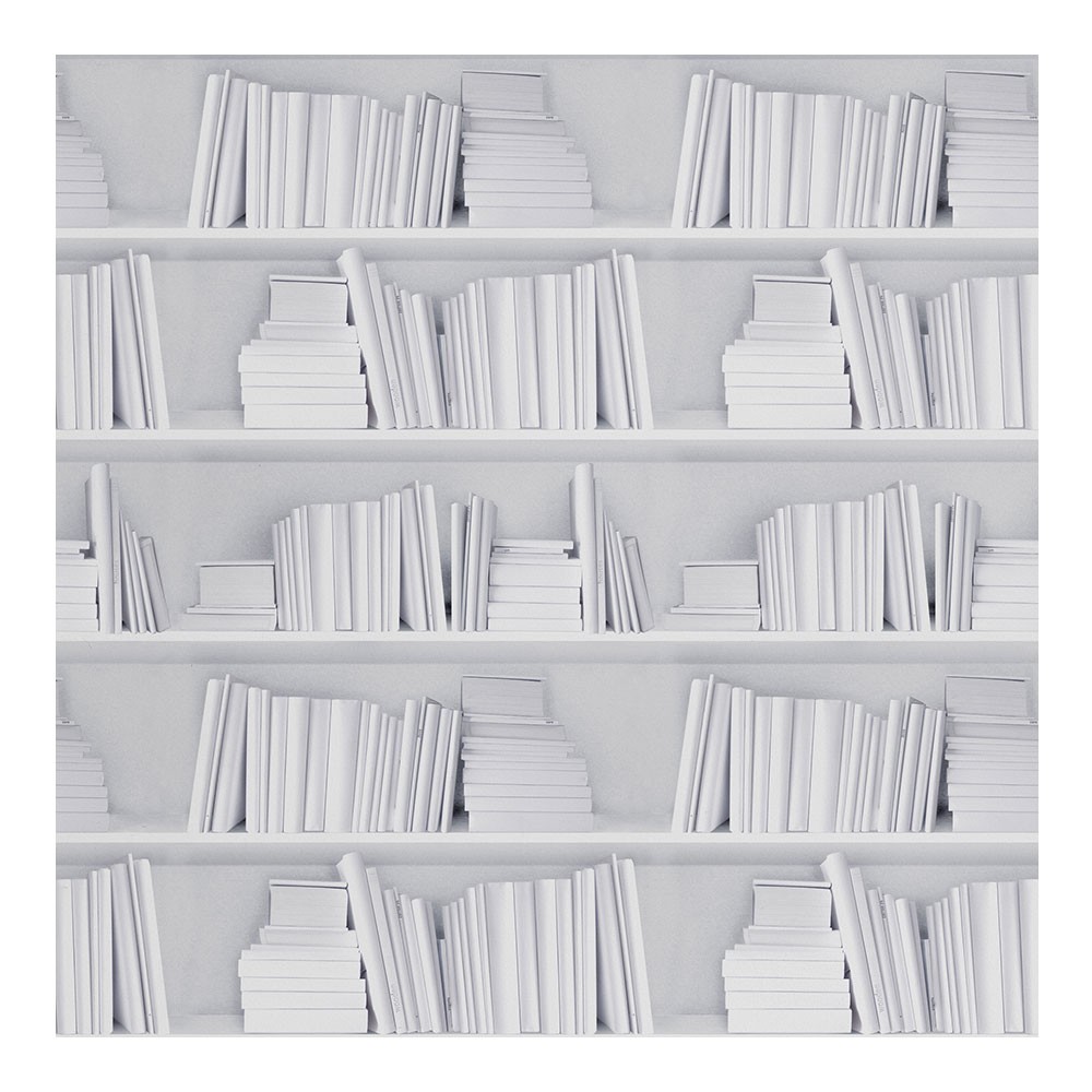 Bookshelf Wallpaper White Astyle Art Living