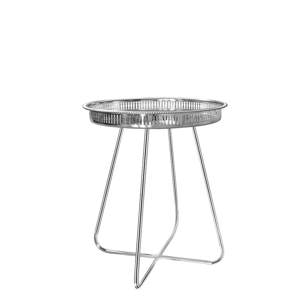 Casablanca Table SMALL Silver Tray with Chrome Legs aStyle