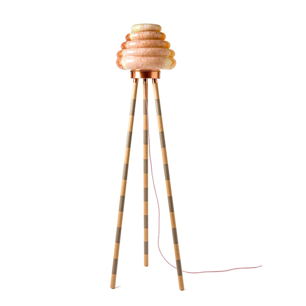 Colmena Floor Lamp - Wood veneer legs 