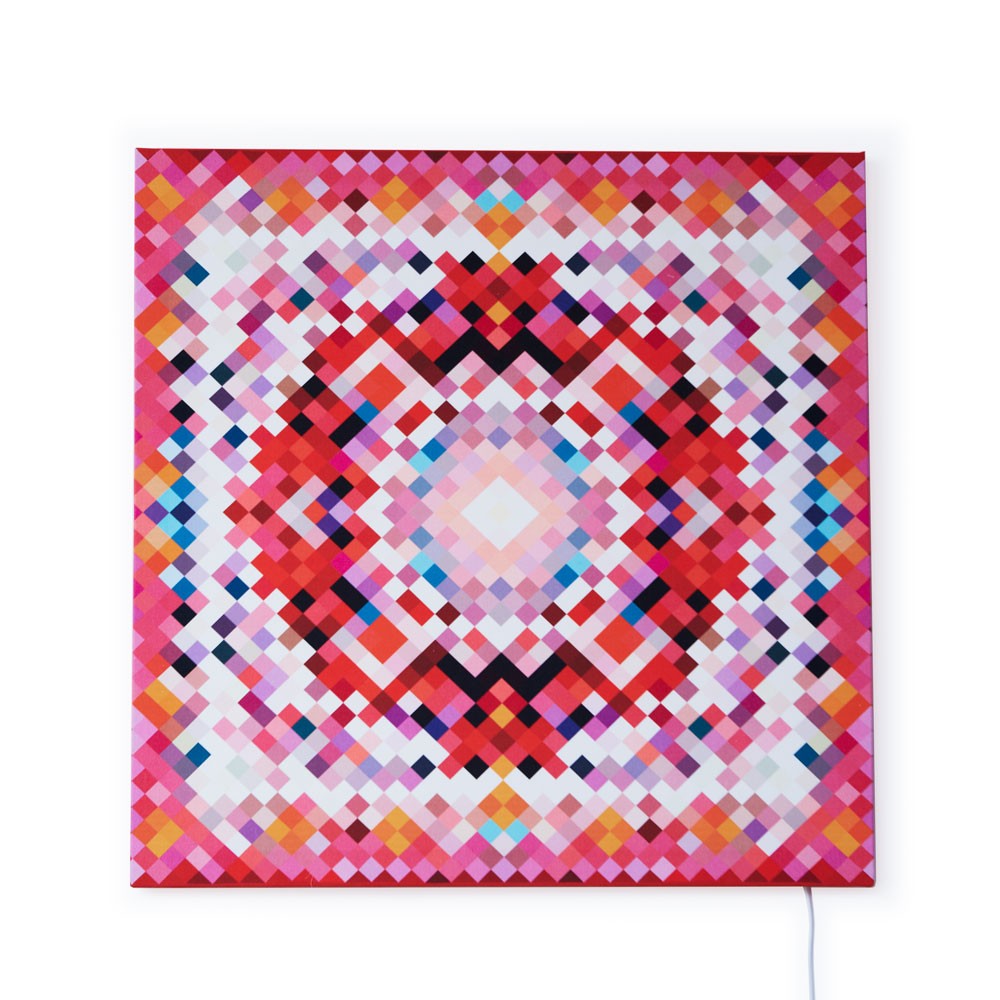 Glo-Canvas Pixel Tapestry Red 65x65cm