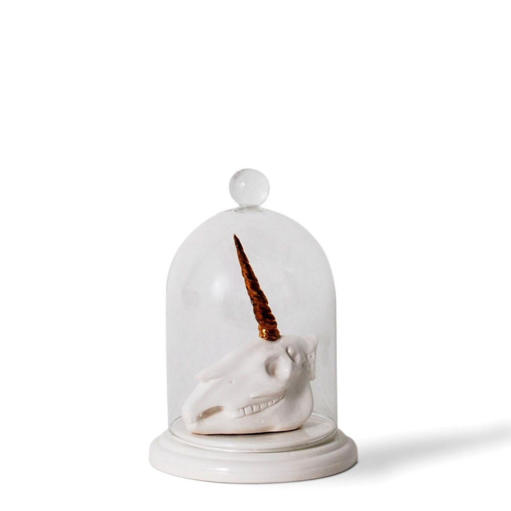 Unicorn skull Bell Jar Ring Holder