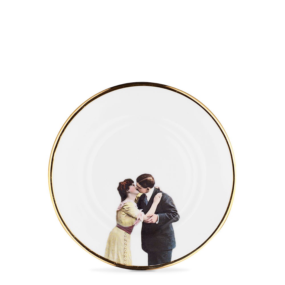 Kissing Couple Bone China Plate - Side/Dessert Plate