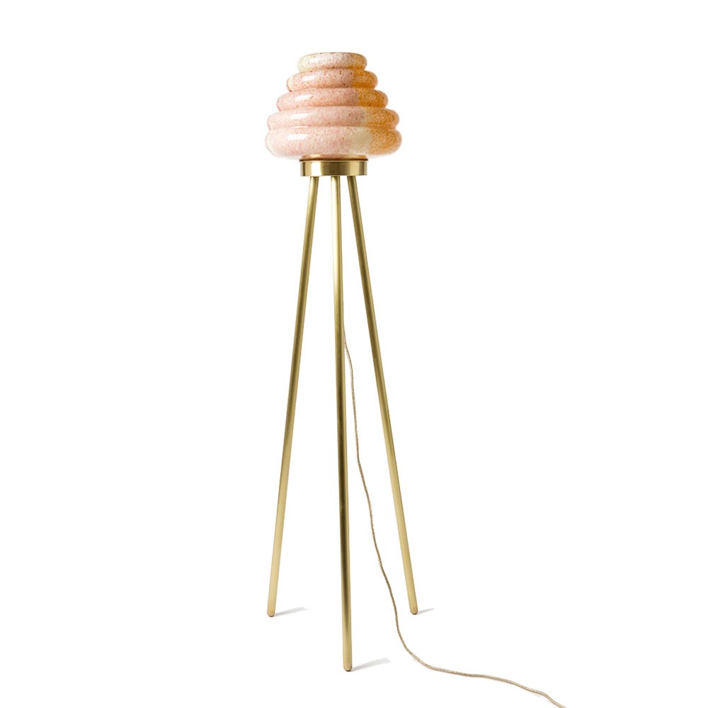 Colmena Floor Lamp - Matt brass legs