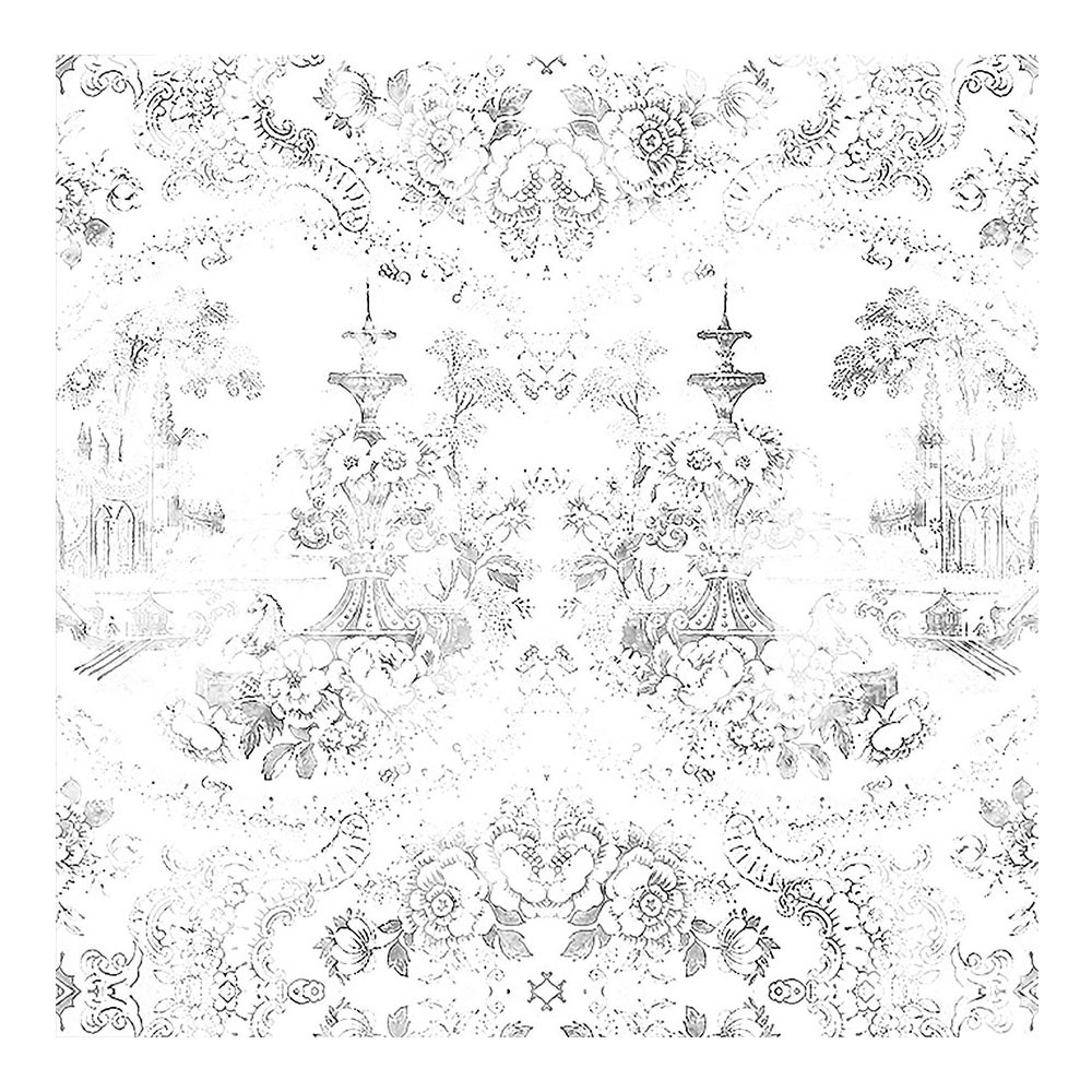 Almost White Delft Baroque Wallpaper 