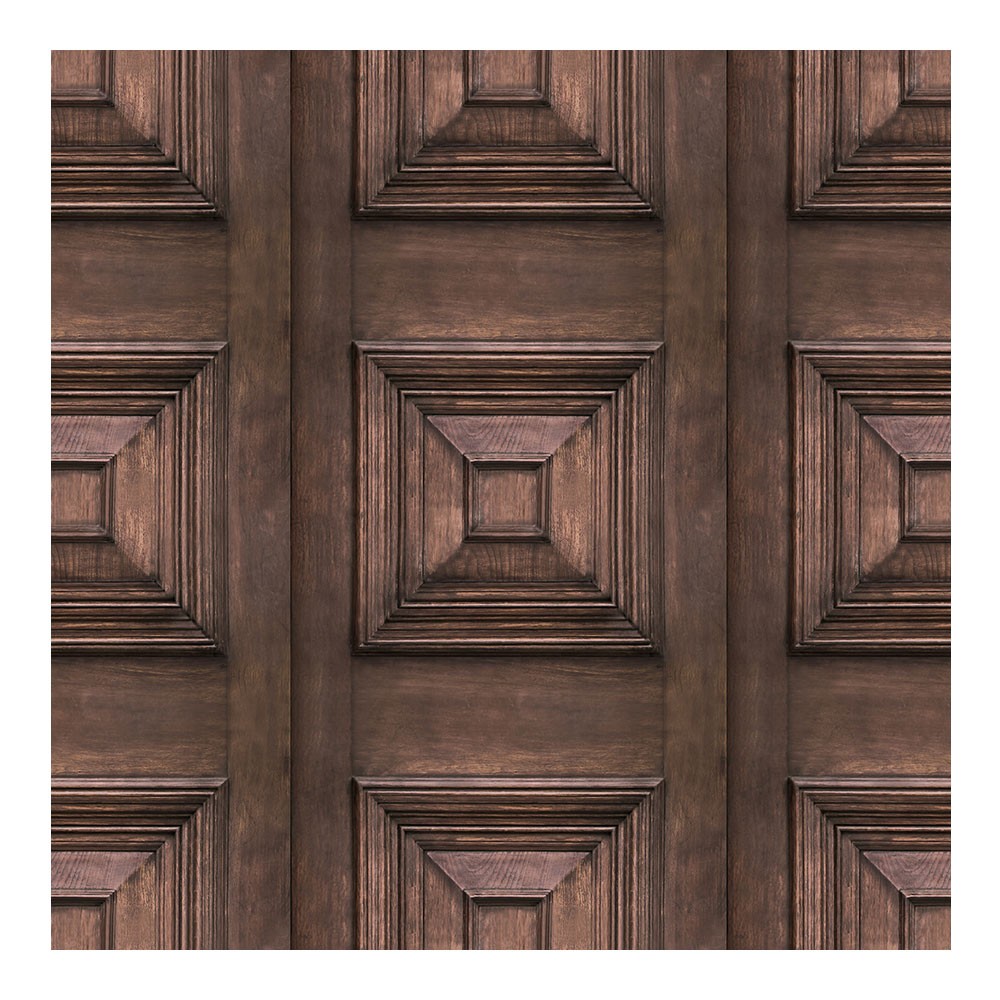 Victorian Panelling Wallpaper Dark Oak 
