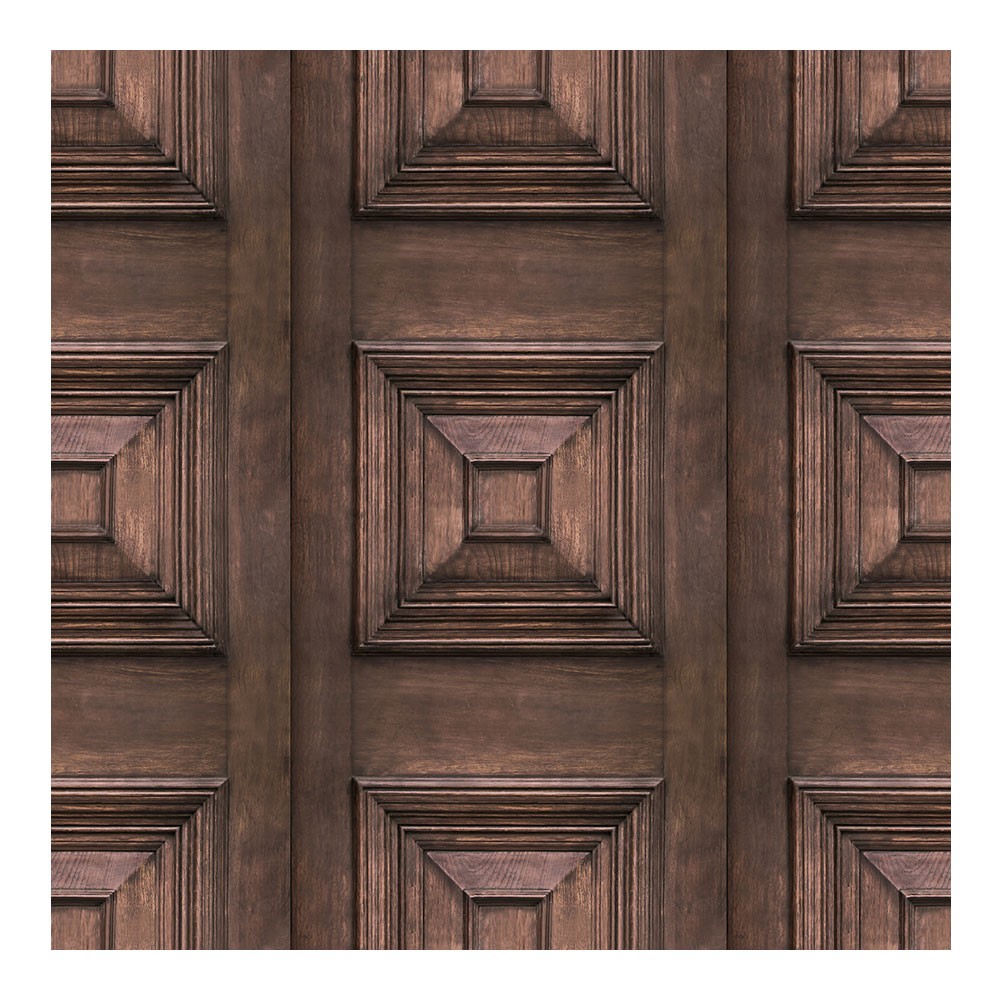 Victorian Panelling Wallpaper Dark Oak 