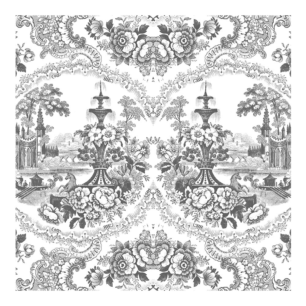 Delft Baroque Wallpaper - Black