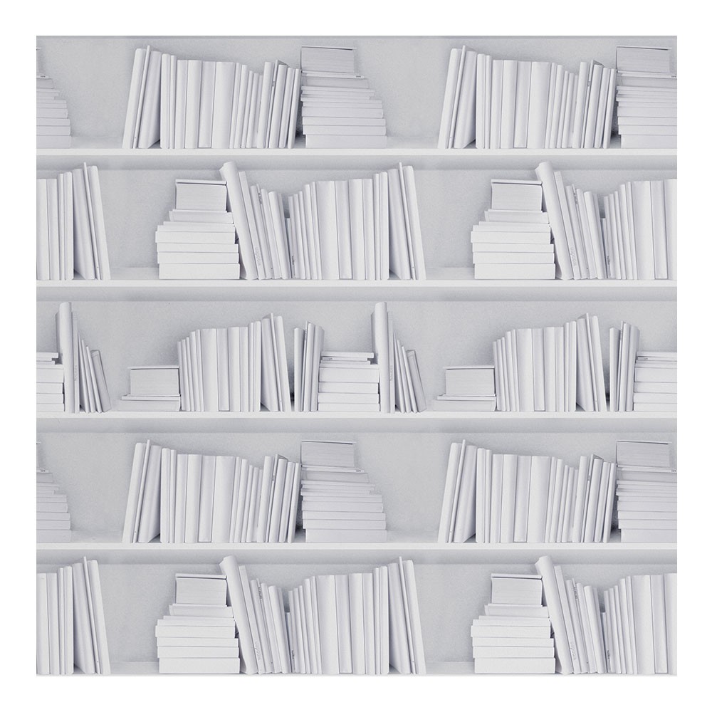 Bookshelf Wallpaper White