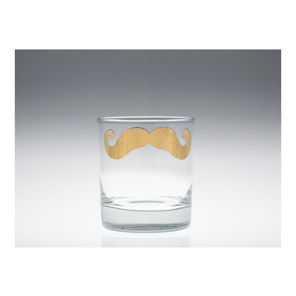Moustache Poirot Tumbler Gold