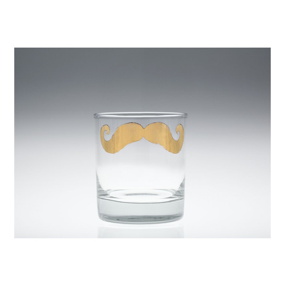 Moustache Poirot Tumbler Gold