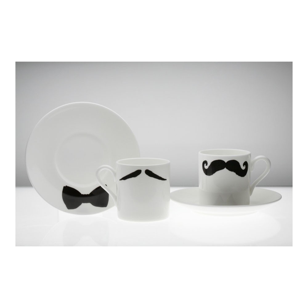 Moustache Espresso Cup & Saucer Maurice Poirot