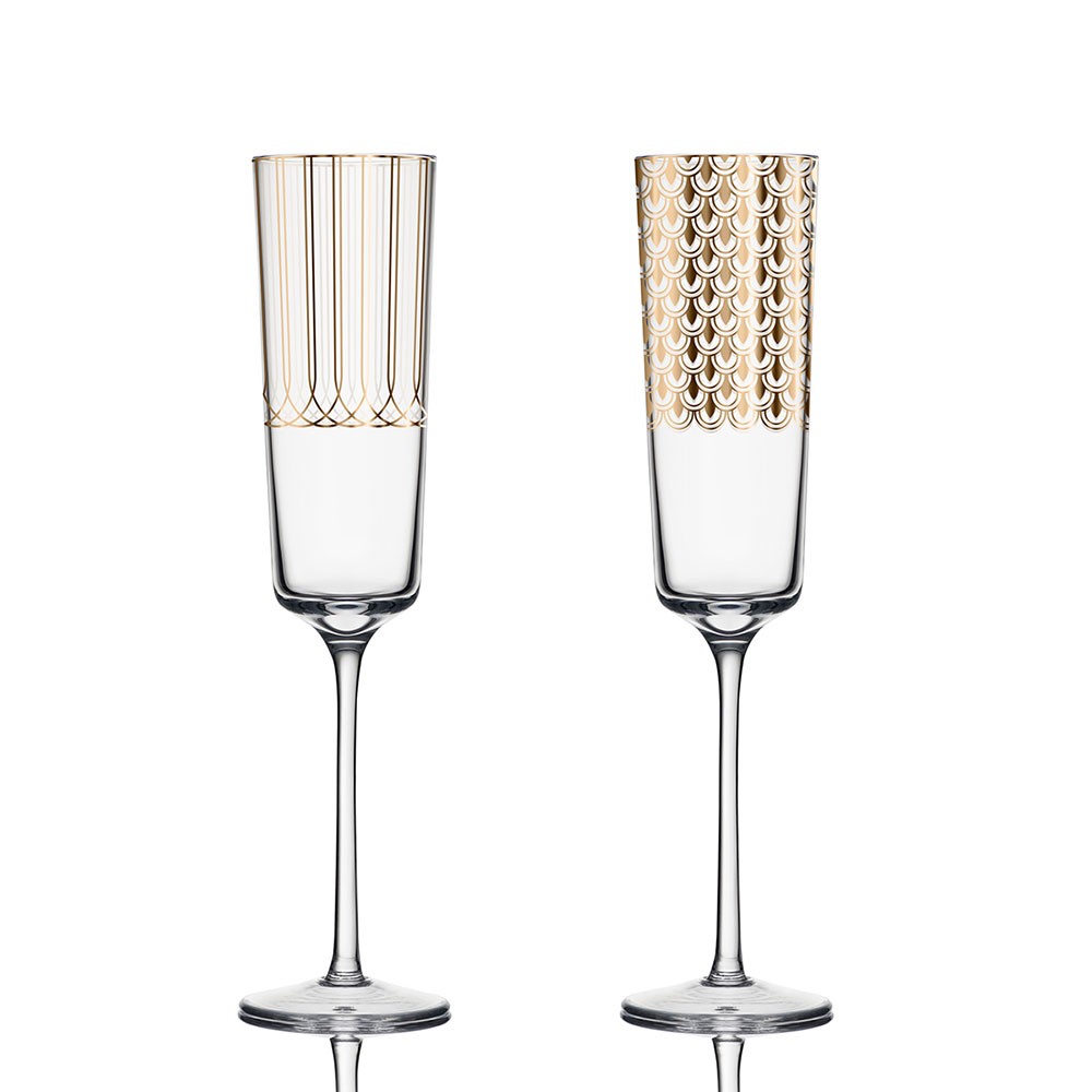 First Gold Champagne Glass | Set 2