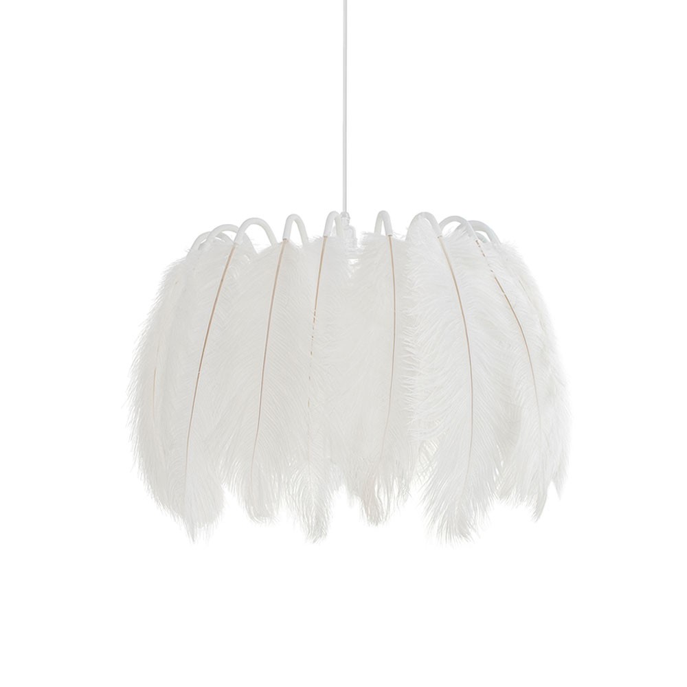 All White Feather Pendant Lamp