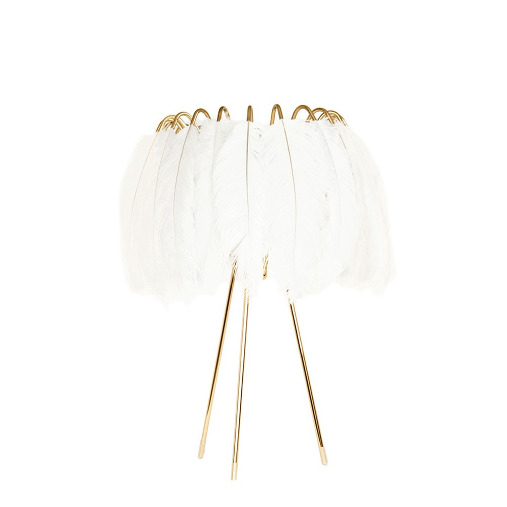 Feather Table Lamp - White