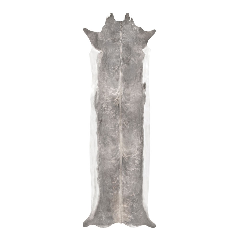 Super Long Stretched Cowhide Rug Bleached