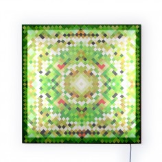 Glo-Canvas Pixel Tapestry Green 90x90cm