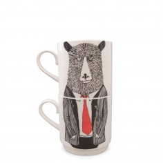 Mr Bear Stackable Tea Mugs (2Cup Set)