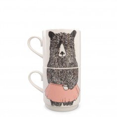 Mrs Bear Stackable Tea Mugs (2Cup Set)