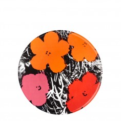 Andy Warhol Flowers Plate - Red/Pink