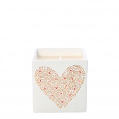 Keith Haring -  Square Gold Pattern Heart Scented Candle