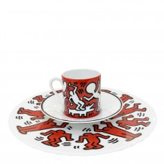 Keith Haring -  White on Red Espresso Set 