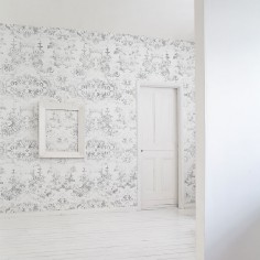 Almost White Delft Baroque Wallpaper 