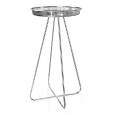 Casablanca Table TALL (Silver Tray with Chrome Legs)