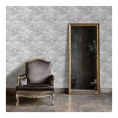 Dusty Clouds Wallpaper Pale Grey