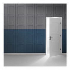 Panelling Wallpaper Grey/Marine
