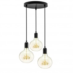 King Edison Trio Pendant Lamp - Black