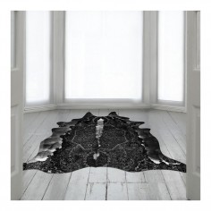 Persian Cowhide Rug Black