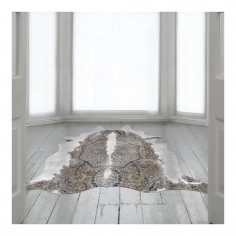 Persian Cowhide Rug Blue & Brown