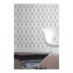 Chesterfield Button Back Wallpaper White