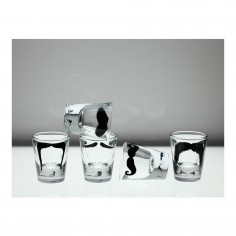 Moustache Set of 5 Shot Glasses in box