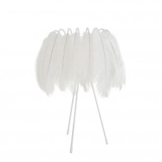 All White Feather Table Lamp