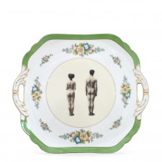 Upcycled Vintage Models Design Cake Plate