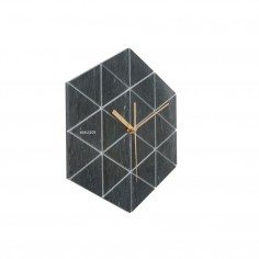 Marble Hexagon Wall Clock - Black