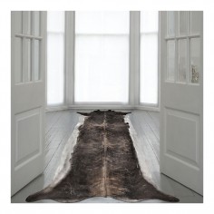 Super Long Stretched Cowhide Rug Natural Browns