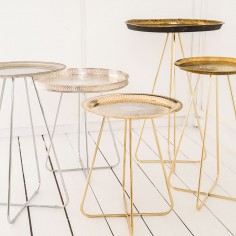 Casablanca Table (Gold Tray with Brass Based Legs)