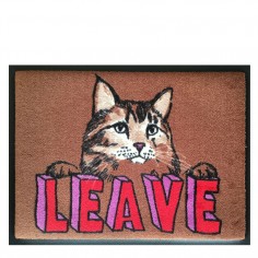  'Leave Cat' Welcome Door Mat