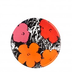 Andy Warhol Flowers Plate - Red/Pink