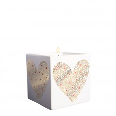 Keith Haring -  Square Gold Pattern Heart Scented Candle