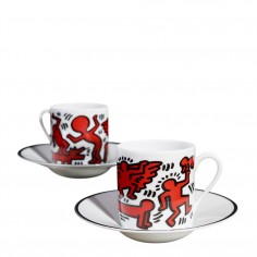 Keith Haring - Red on White Espresso Set 