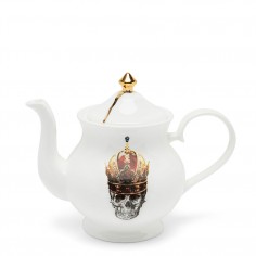 Skull in Red Crown Large Teapot