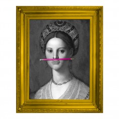 'The Pink Pencil' Framed Canvas Print