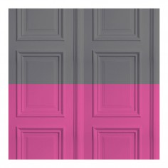 Panelling Wallpaper Grey/Rose