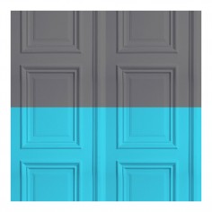 Panelling Wallpaper Grey/Turquoise