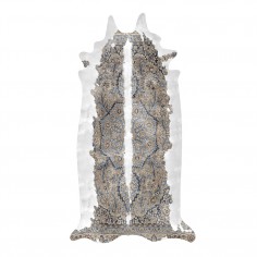 Super Long Blue & Brown Persian Cowhide Rug