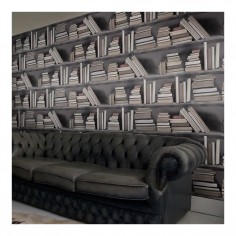 Bookshelf Wallpaper Vintage